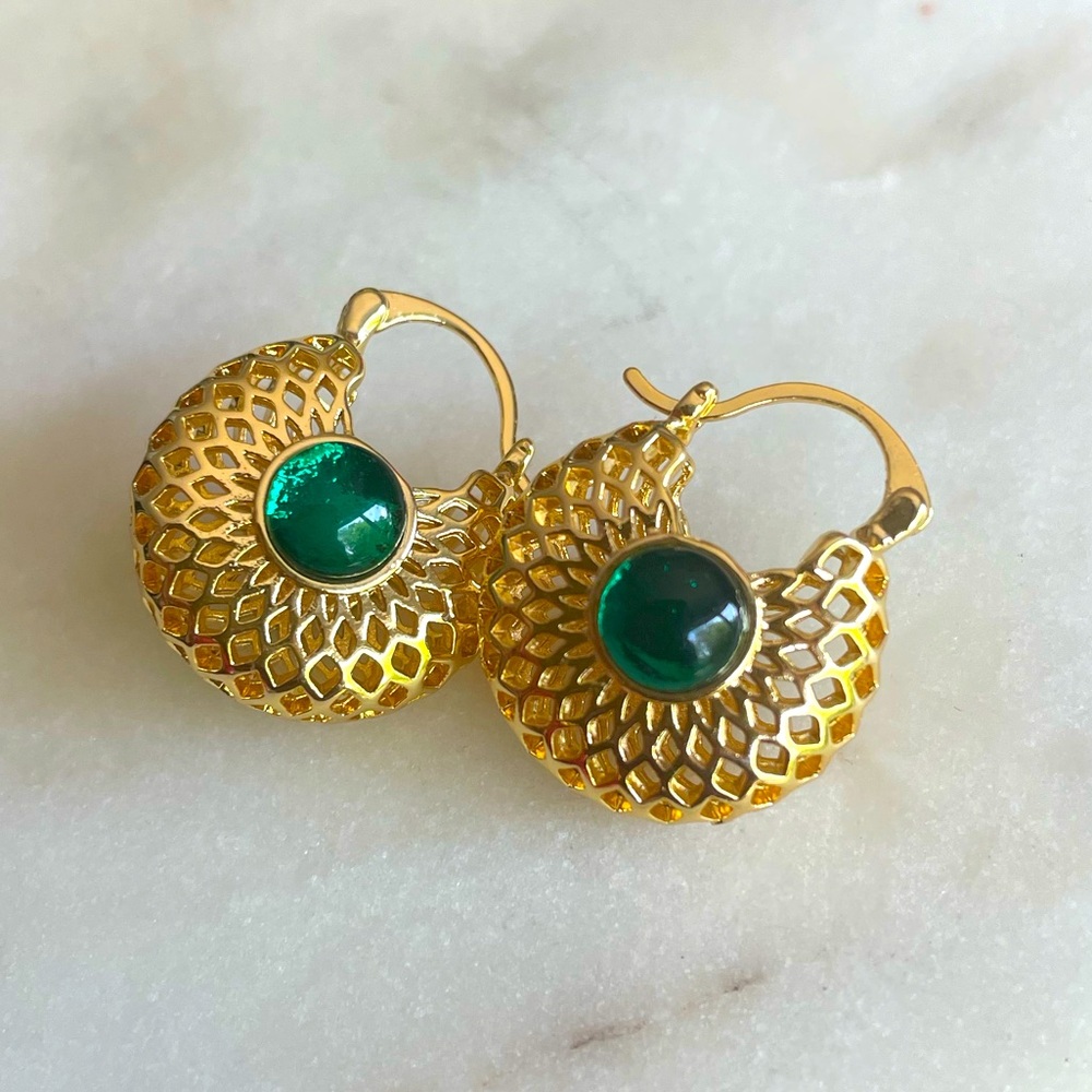 Small Lightweight cult gaia 14k Gold plated Earrings Elegant Chunky Hoops